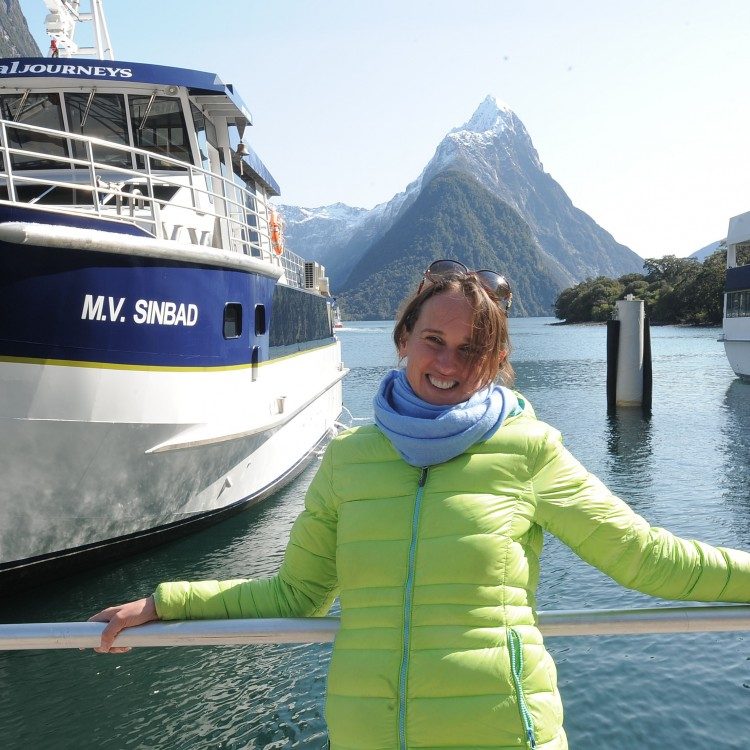 Checking out the Milford Sound boat harbour on your Milford tour