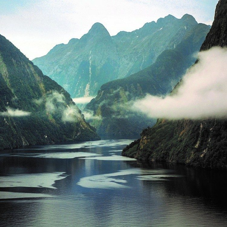 Moody Doubtful Sound from the air